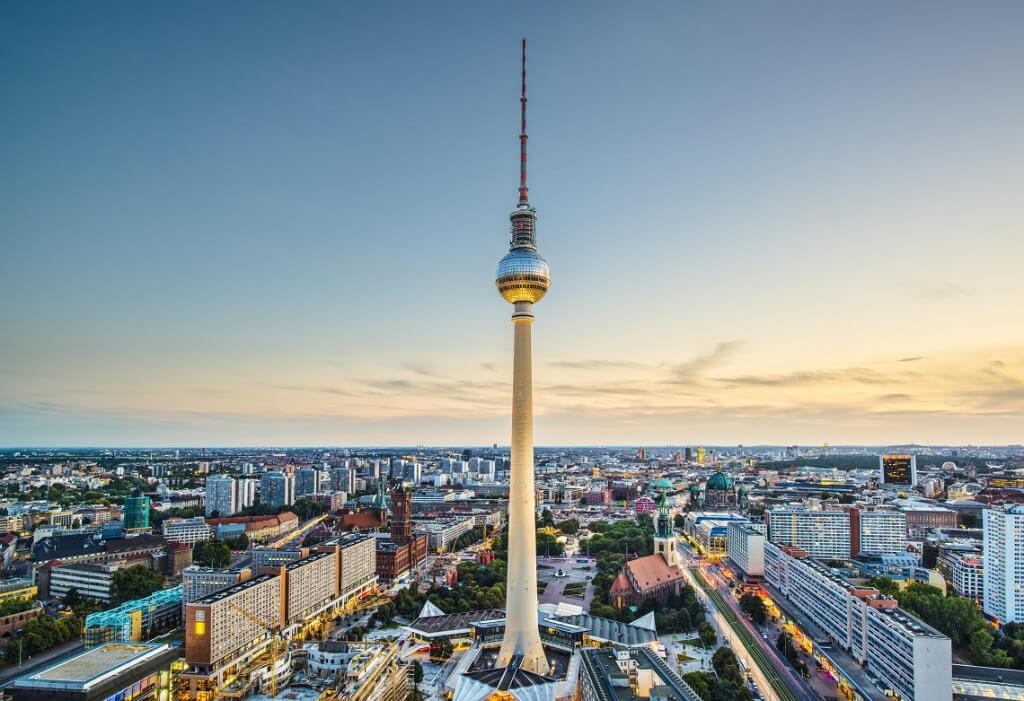 Cityscape of Berlin, Germany with the TV tower and city skyline